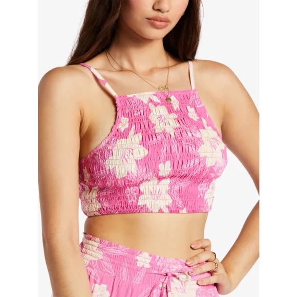 ROXY Pink Floral Top - Picture 1 of 6